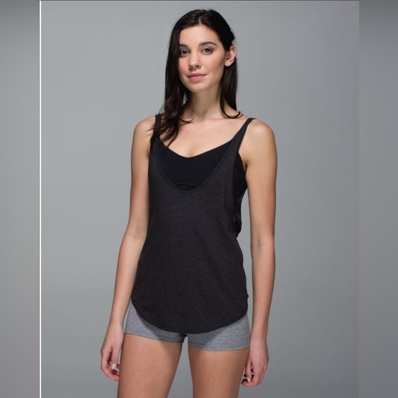 Lululemon Twist & Turn Tank Heathered Grey / Black 8 - Picture 1 of 13